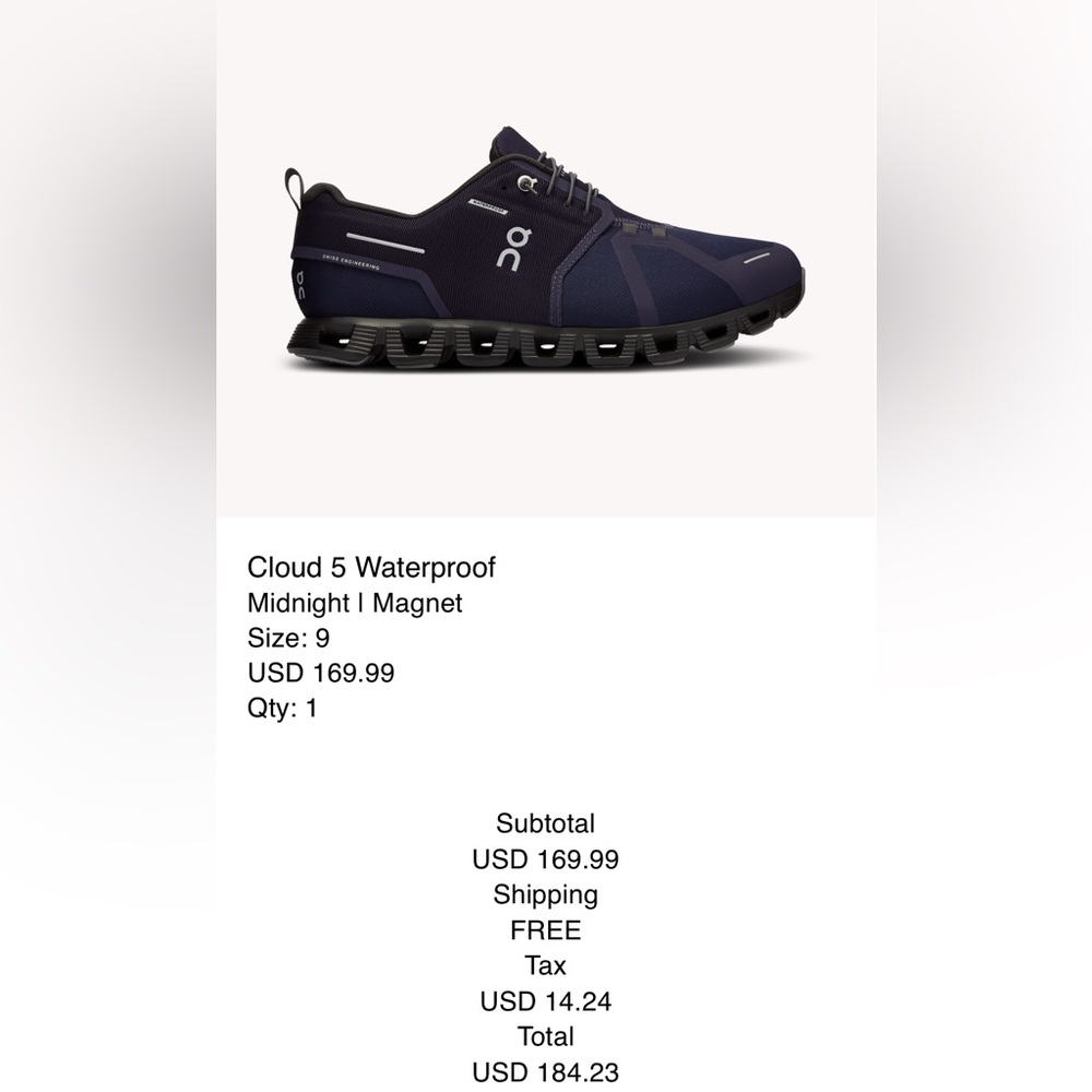 On cloud waterproof midnight/magnet